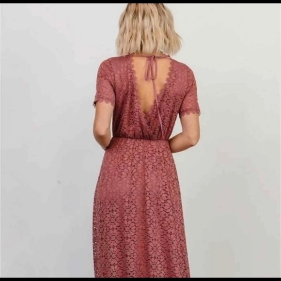 Baltic Born Venice Lace Maxi Dress Berry Small - Picture 3 of 7